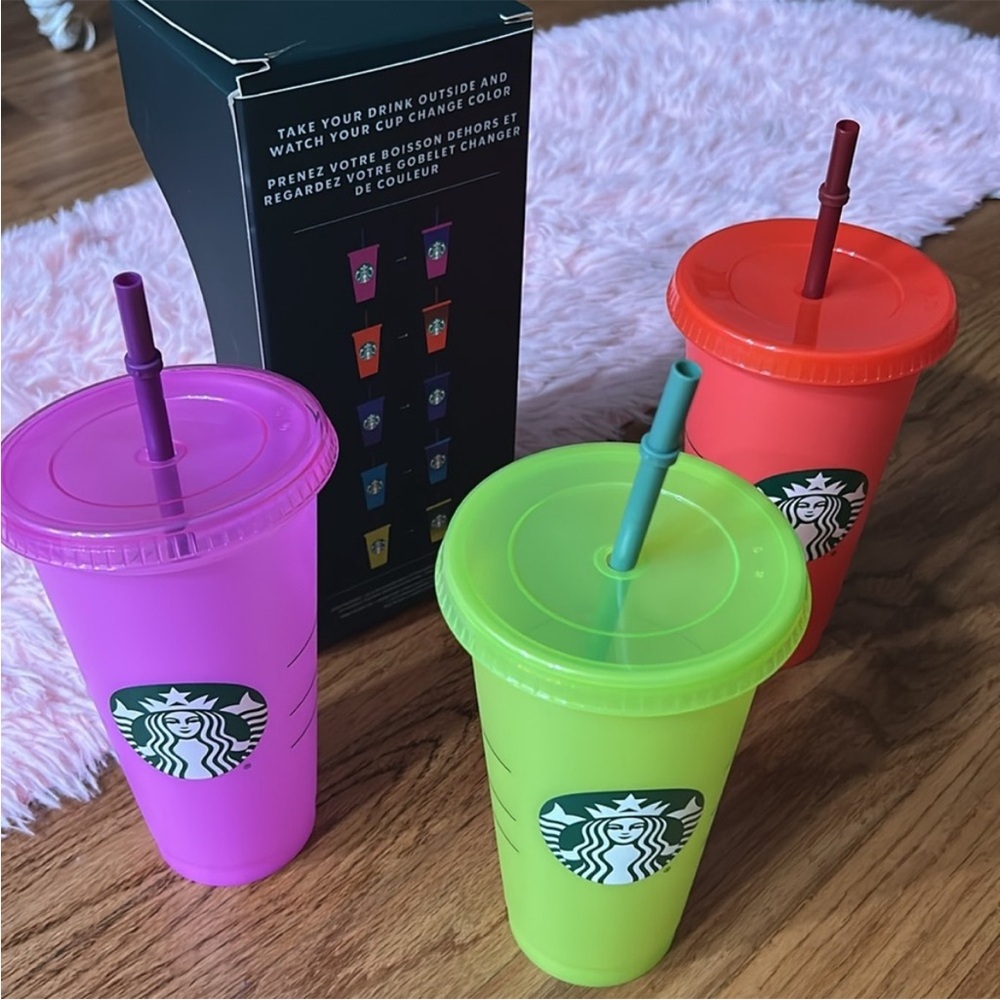 Starbucks EXCLUSIVE Reusable Cups - Purple, Green, Pink New Sold Separately